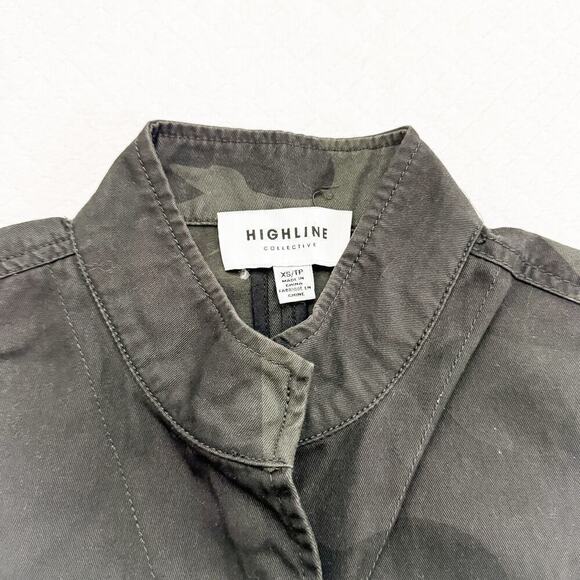 Highline Collective Green Camouflauge Military Jacket Embellishments Size XS - Picture 8 of 12